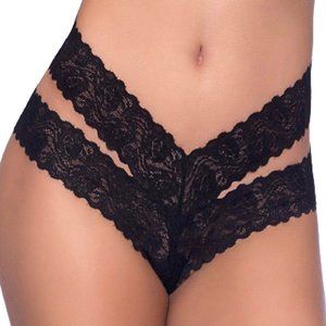 Flattering Hollow Out Bowknot Lace Underwear